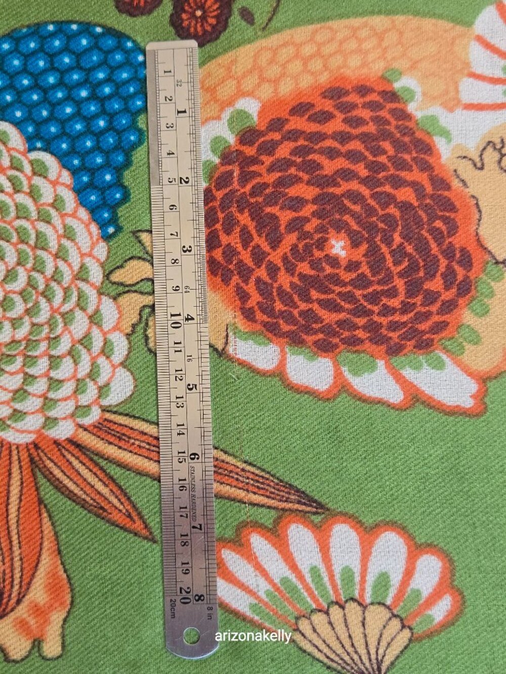 J. Peterman Scarf Wool/Silk Blend Botanical Flowers Green - Picture 6 of 14